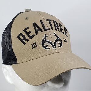 REALTREE Trucker Hat Canvas Snapback Mesh Adult Embroidered Logo Curve Bill NWOT